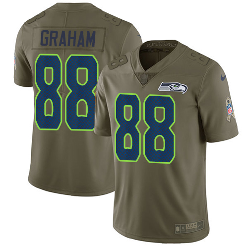 Nike Seahawks #88 Jimmy Graham Olive Men's Stitched NFL Limited Salute to Service Jersey